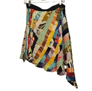 Profile Wearable Art Asymmetrical Patchwork Boho Women's Skirt Size Large